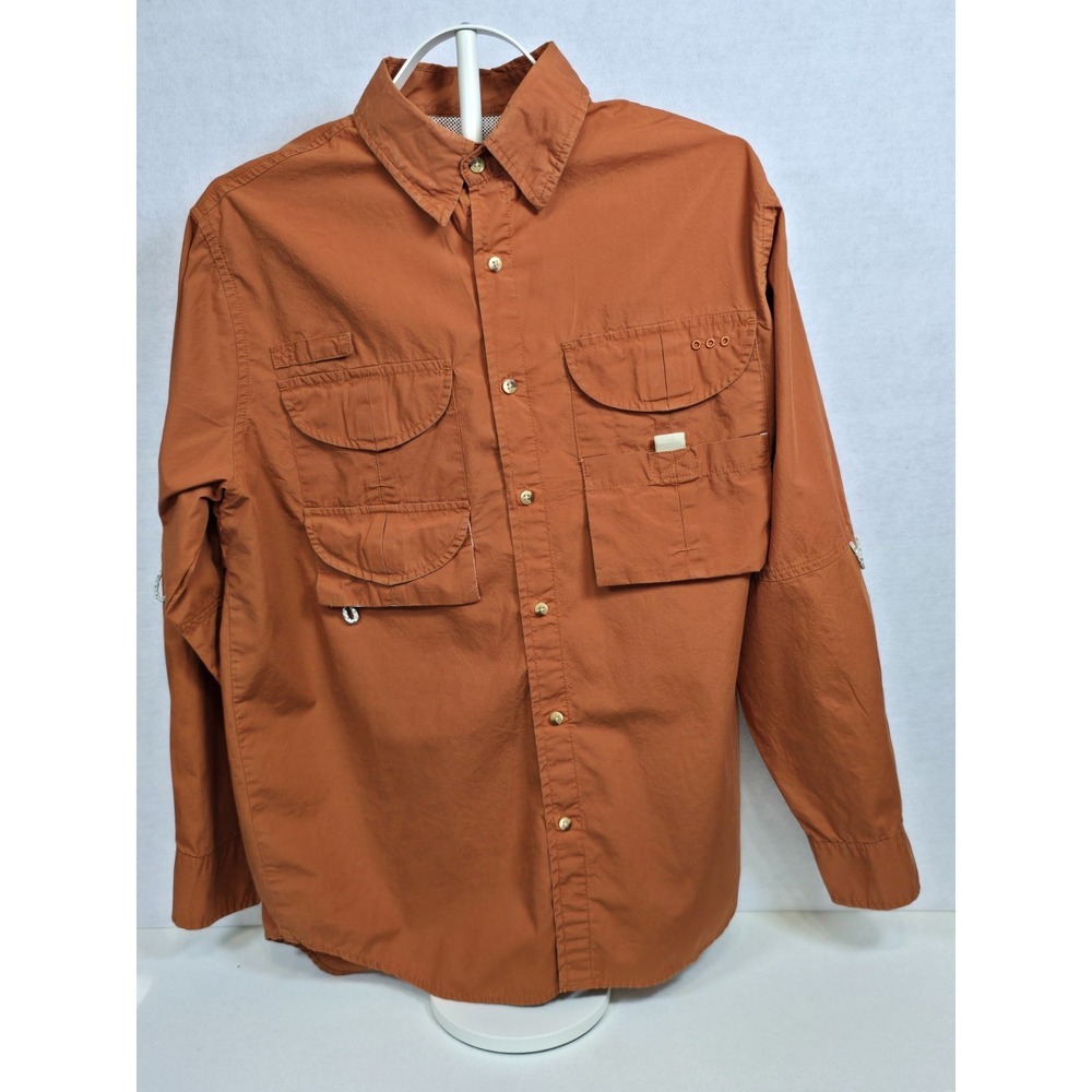 Rock Point Mens Vented Outdoor Fishing Hiking Vented Cargo Long Sleeve Shirt L